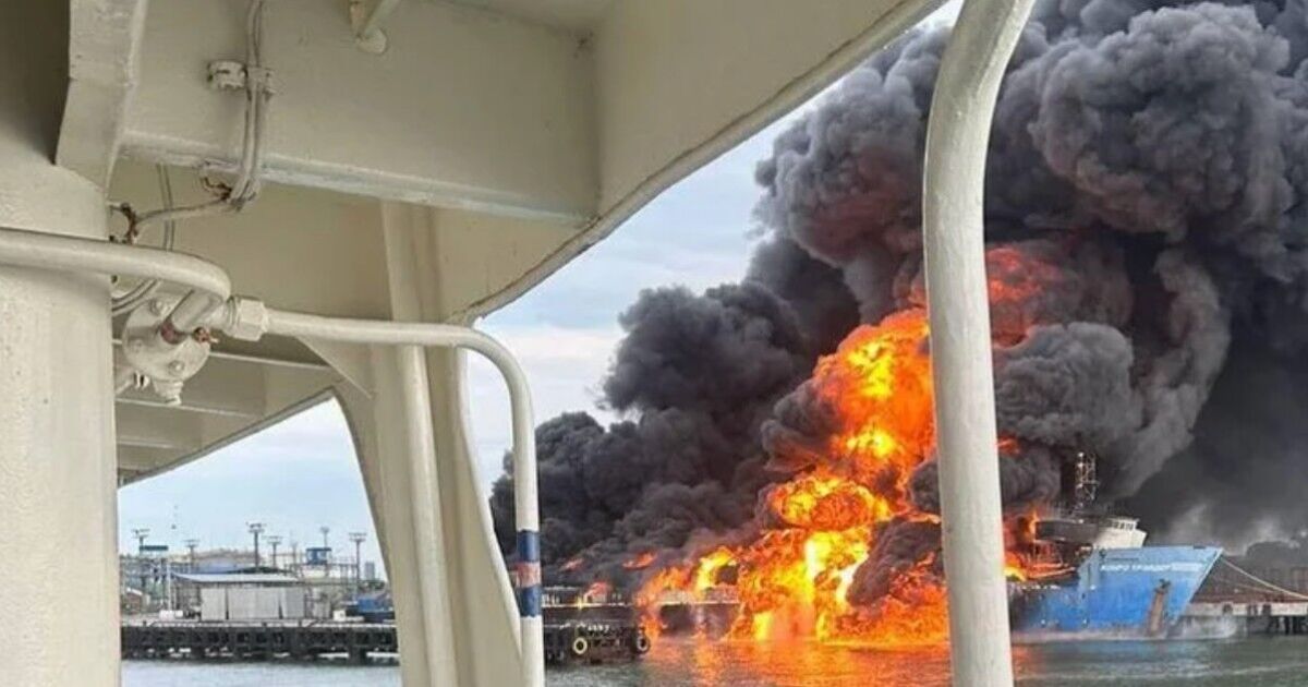 Russia-Ukraine war LIVE: Crimea ferry erupts in flames as Kyiv scores direct hit on vessel