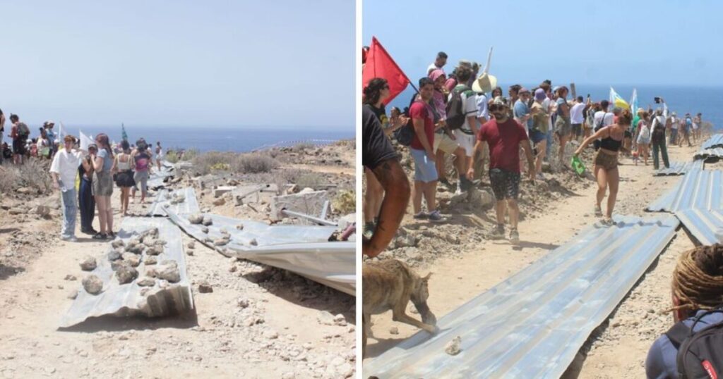 Furious Tenerife locals 'rip down hotel barrier' in bid to save precious part of island | World | News